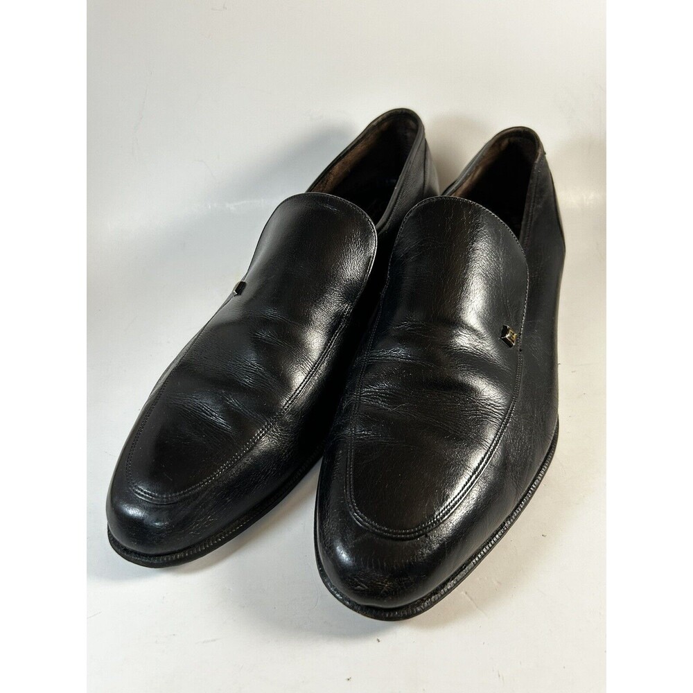 Florsheim Men’s Loafers Black Leather Slip On Dress Shoes Mock Toe Size 12D